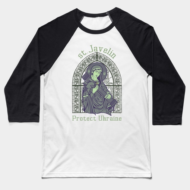 Saint Javelin protect Ukraine Baseball T-Shirt by Myartstor 